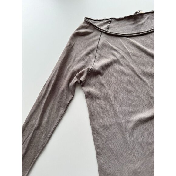 COTTON CITIZEN Vintage Taupe Grey Cotton Scoop Neck Raglan T-Shirt Top, Size S - Picture 7 of 12